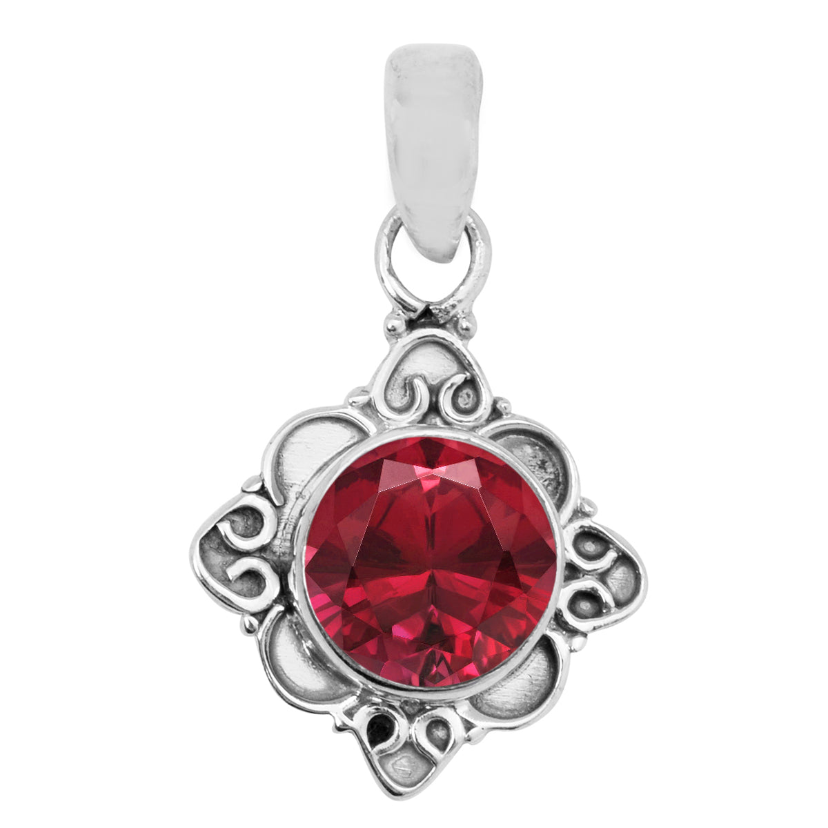 Vintage Round Cut Multi Choice Gemstone Pendant