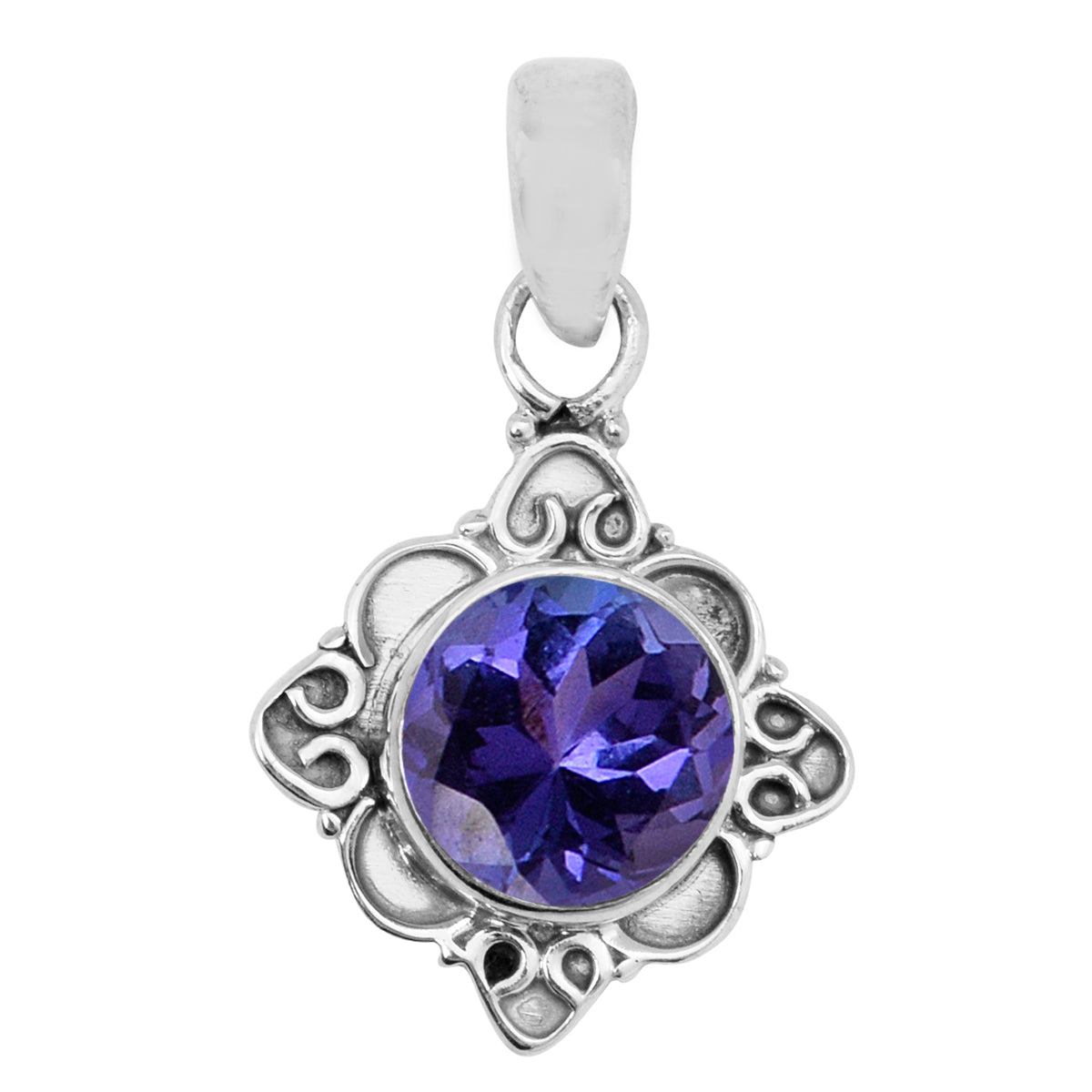 Vintage Round Cut Multi Choice Gemstone Pendant
