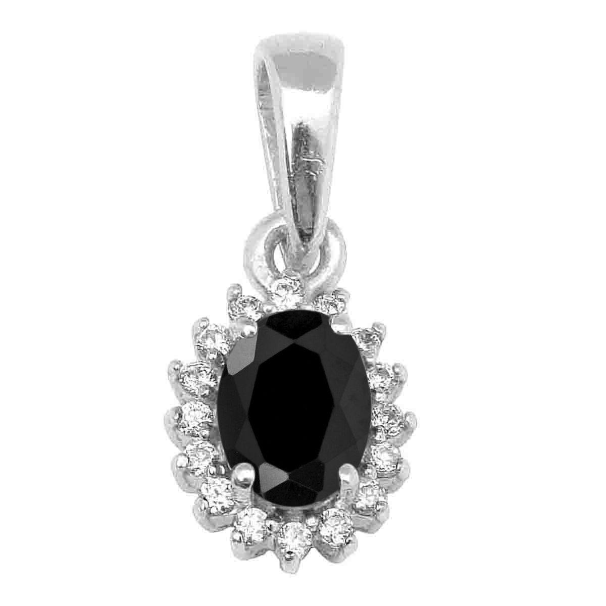 Solitaire Accents Oval Cut Multi Choice Gemstone Pendant
