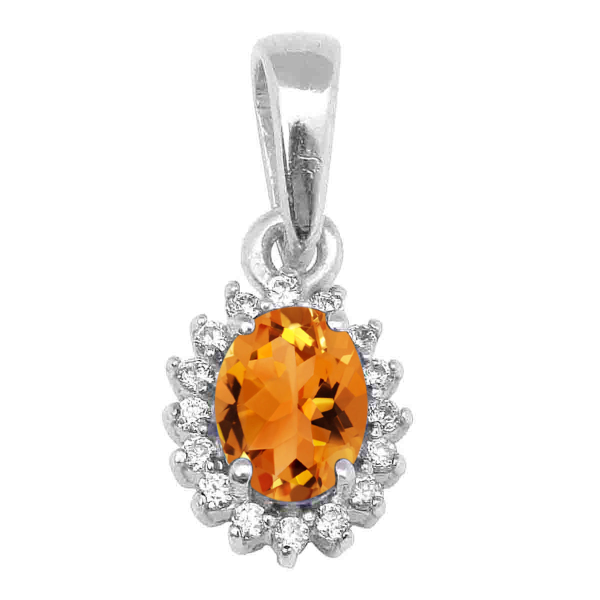 Solitaire Accents Oval Cut Multi Choice Gemstone Pendant