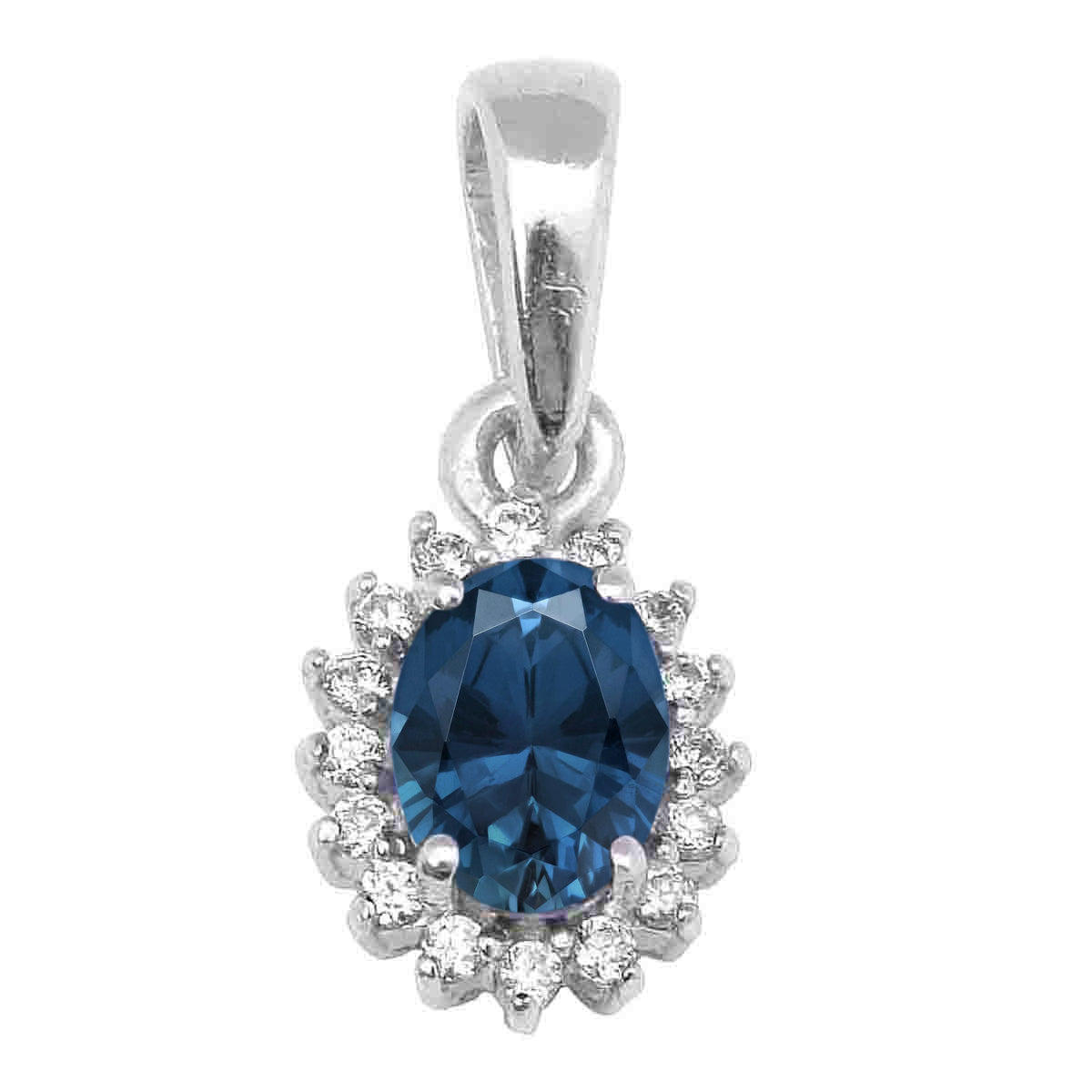 Solitaire Accents Oval Cut Multi Choice Gemstone Pendant