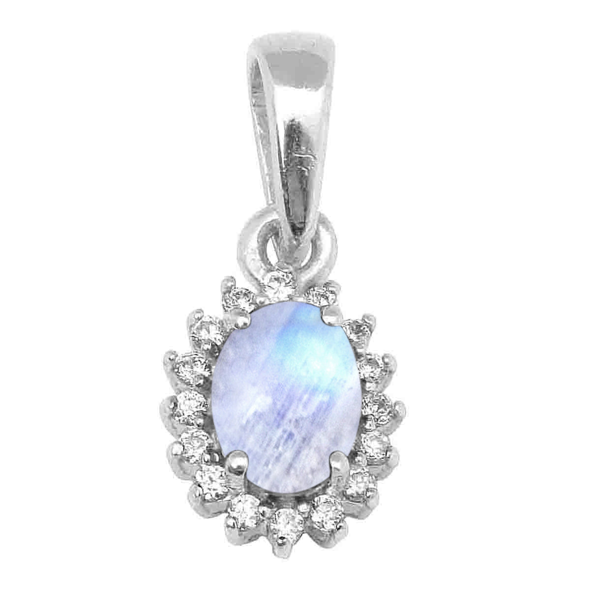 Solitaire Accents Oval Cut Multi Choice Gemstone Pendant