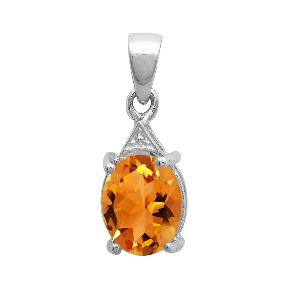 Solitaire Oval Cut Multi Choice Gemstone Pendant