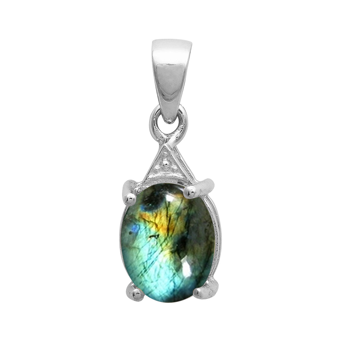 Solitaire Oval Cut Multi Choice Gemstone Pendant