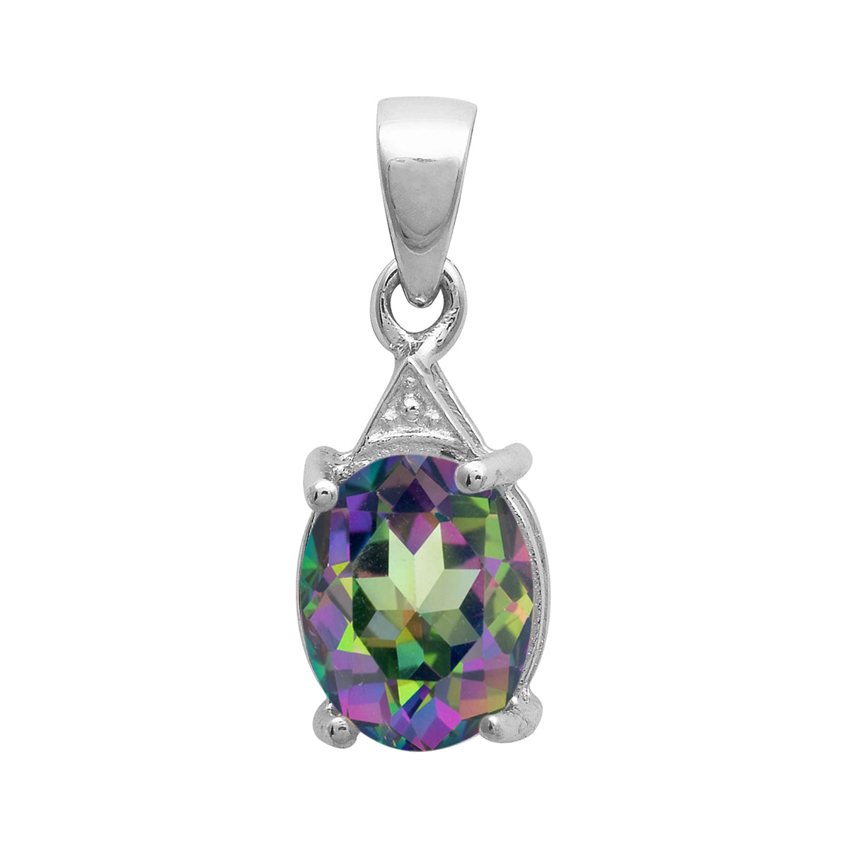 Solitaire Oval Cut Multi Choice Gemstone Pendant