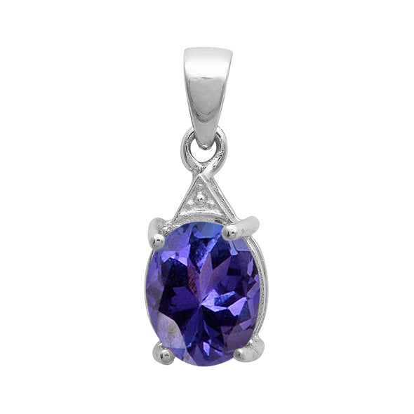 Solitaire Oval Cut Multi Choice Gemstone Pendant