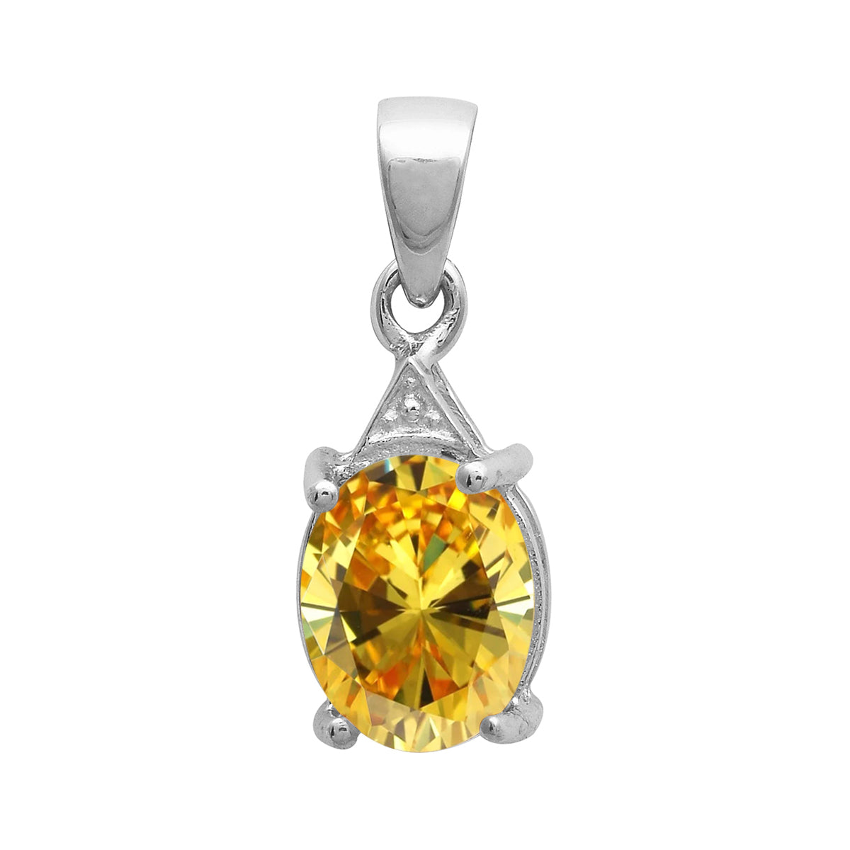 Solitaire Oval Cut Multi Choice Gemstone Pendant