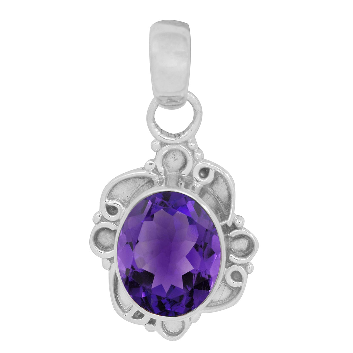 Vintage Swirl Design Multi Choice Gemstone Pendant