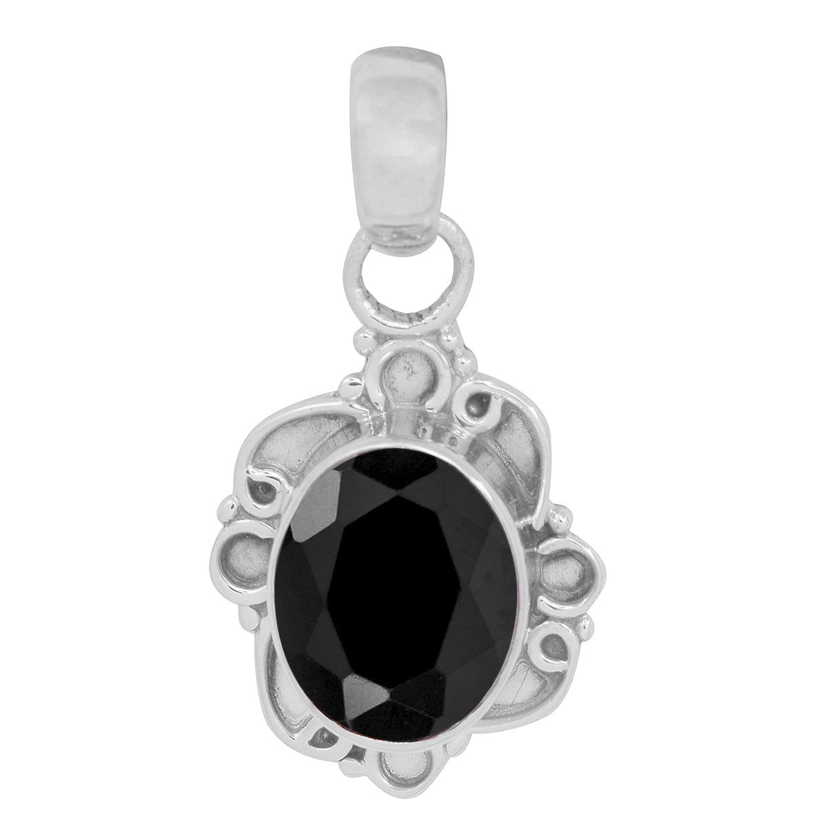 Vintage Swirl Design Multi Choice Gemstone Pendant