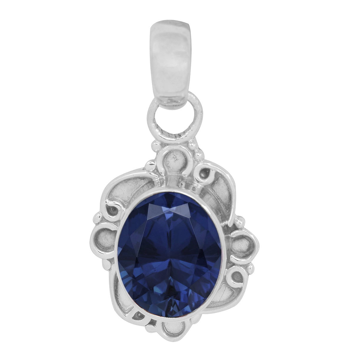 Vintage Swirl Design Multi Choice Gemstone Pendant