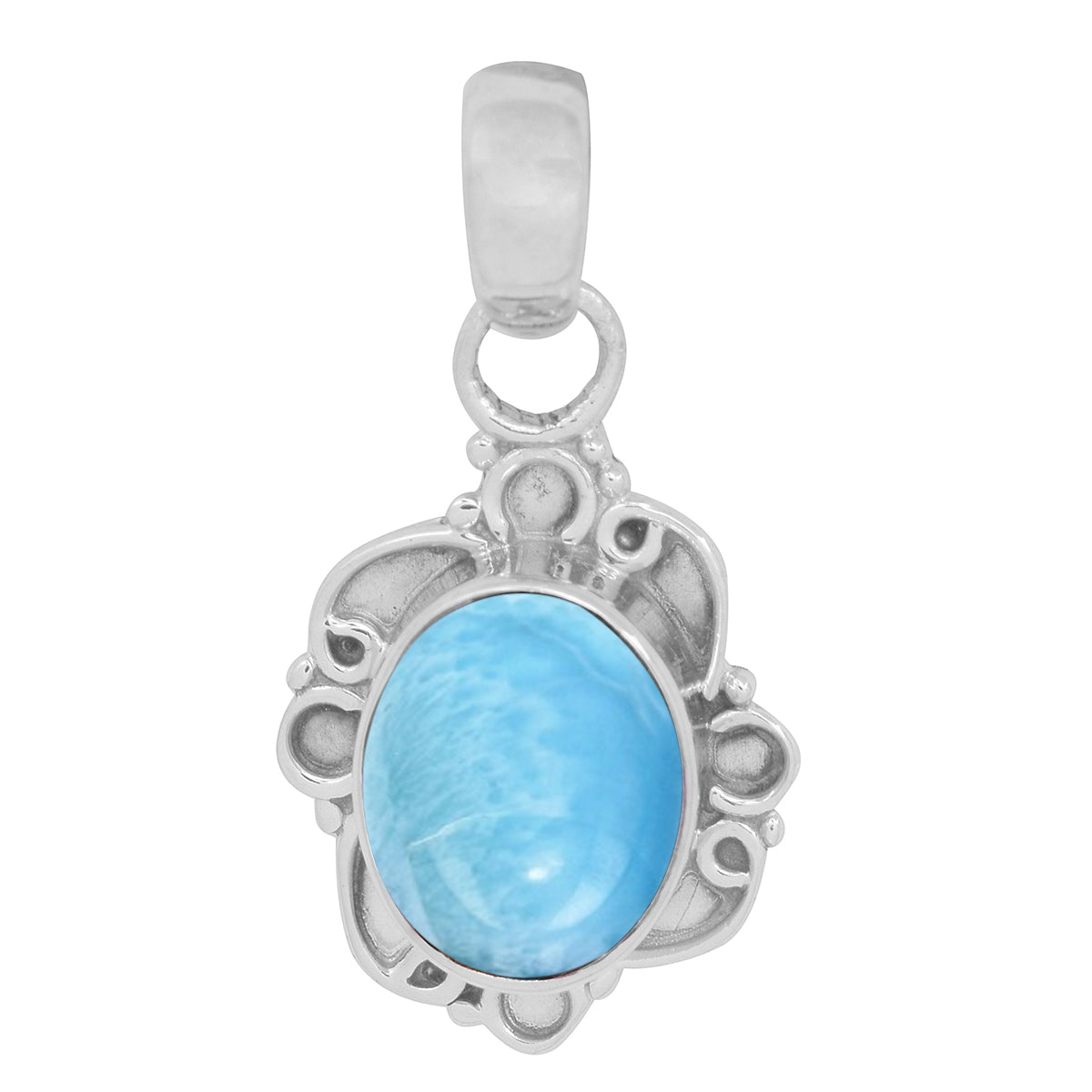 Vintage Swirl Design Multi Choice Gemstone Pendant