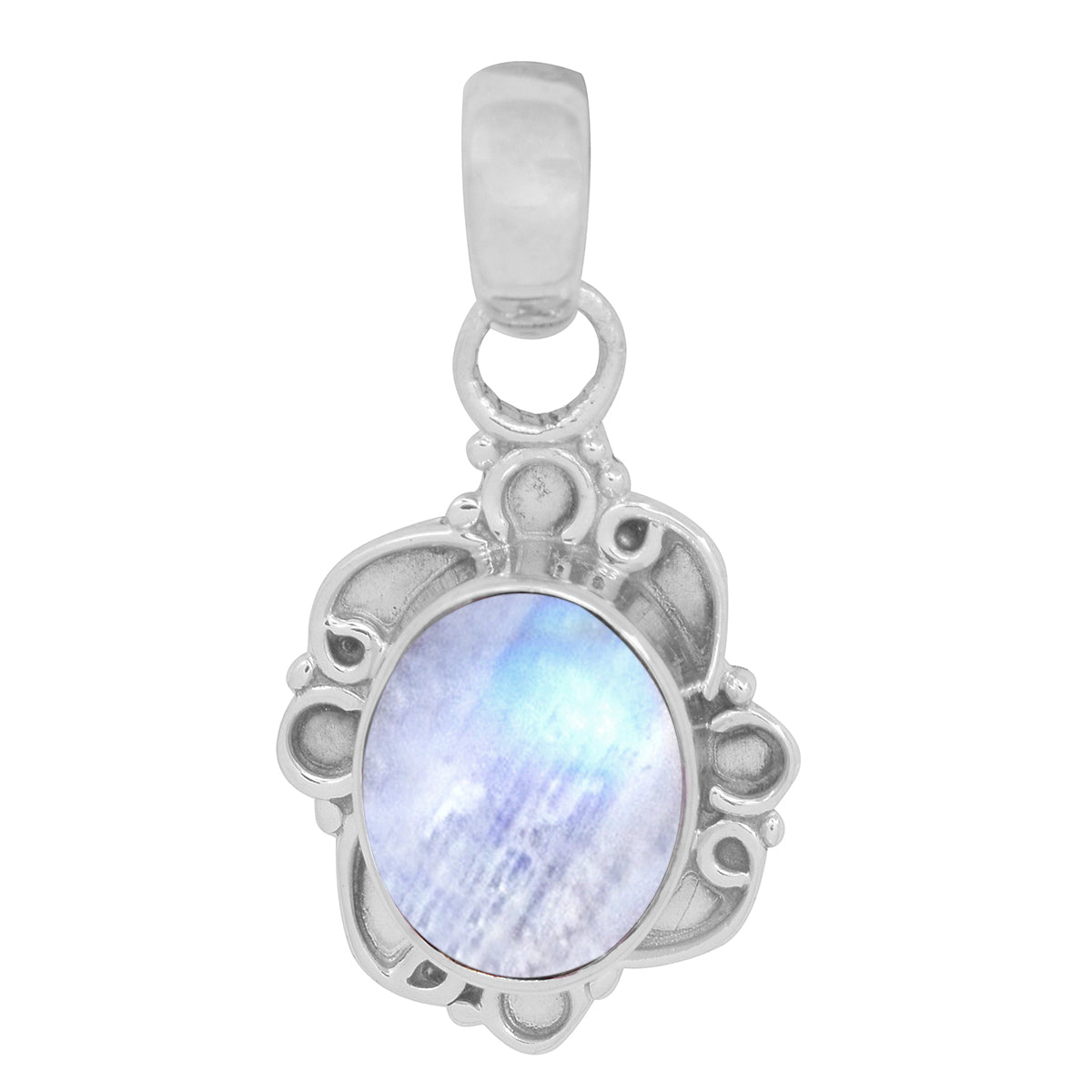 Vintage Swirl Design Multi Choice Gemstone Pendant