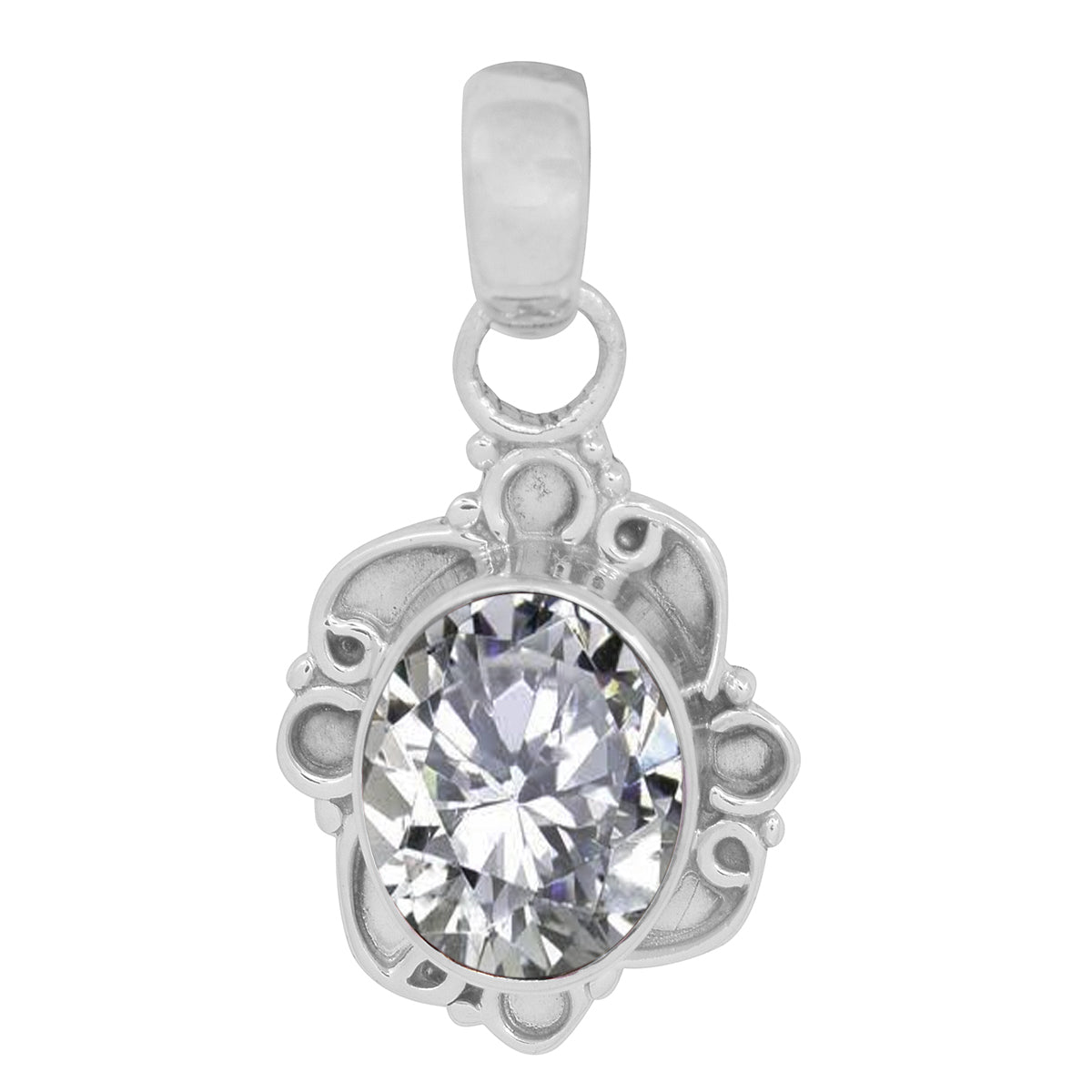 Vintage Swirl Design Multi Choice Gemstone Pendant