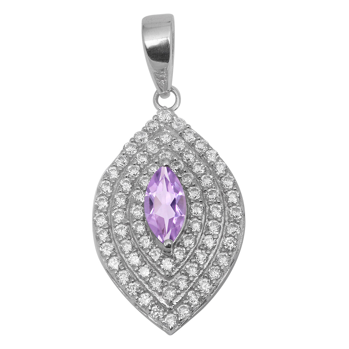 Marquise Art Deco Multi Choice Gemstone Pendant