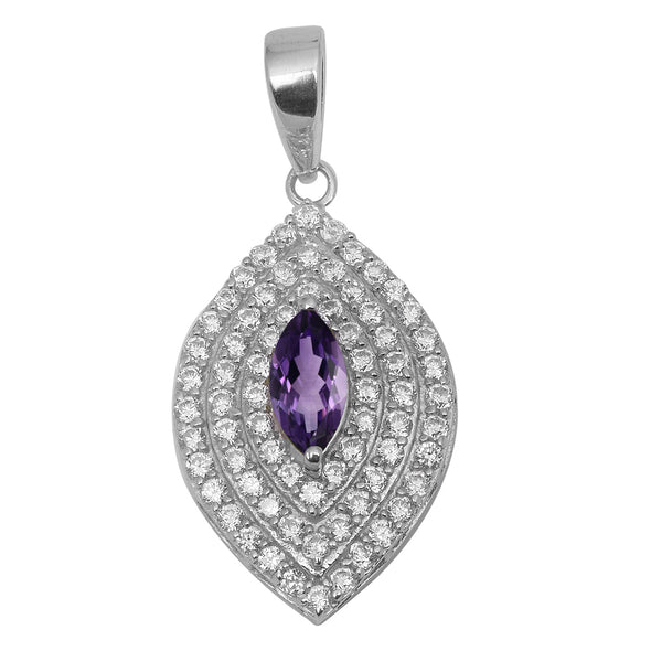 Marquise Art Deco Multi Choice Gemstone Pendant