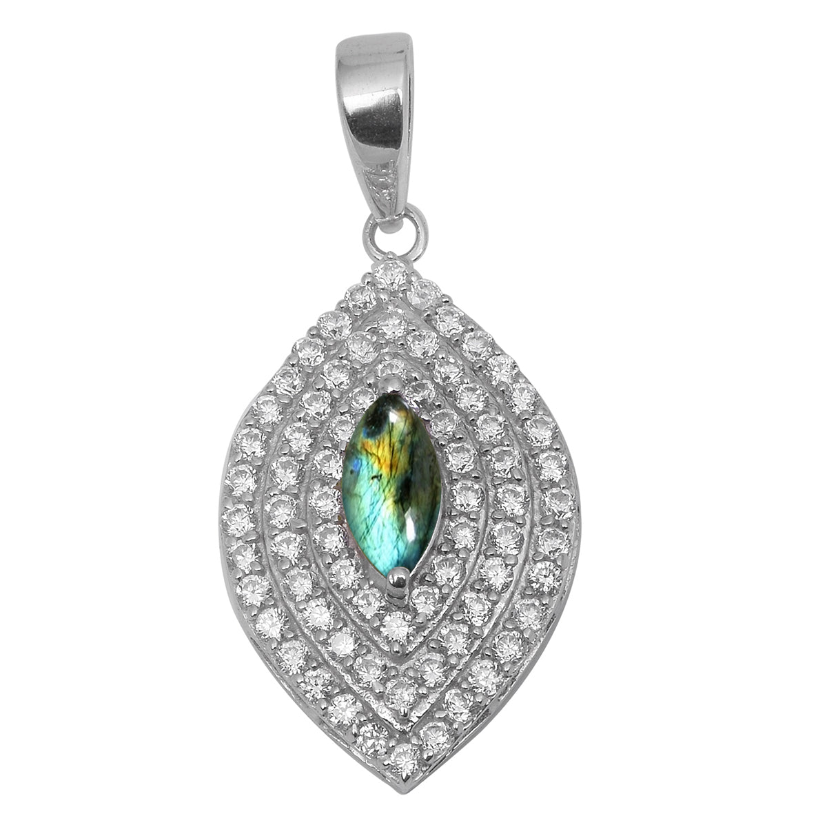 Marquise Art Deco Multi Choice Gemstone Pendant