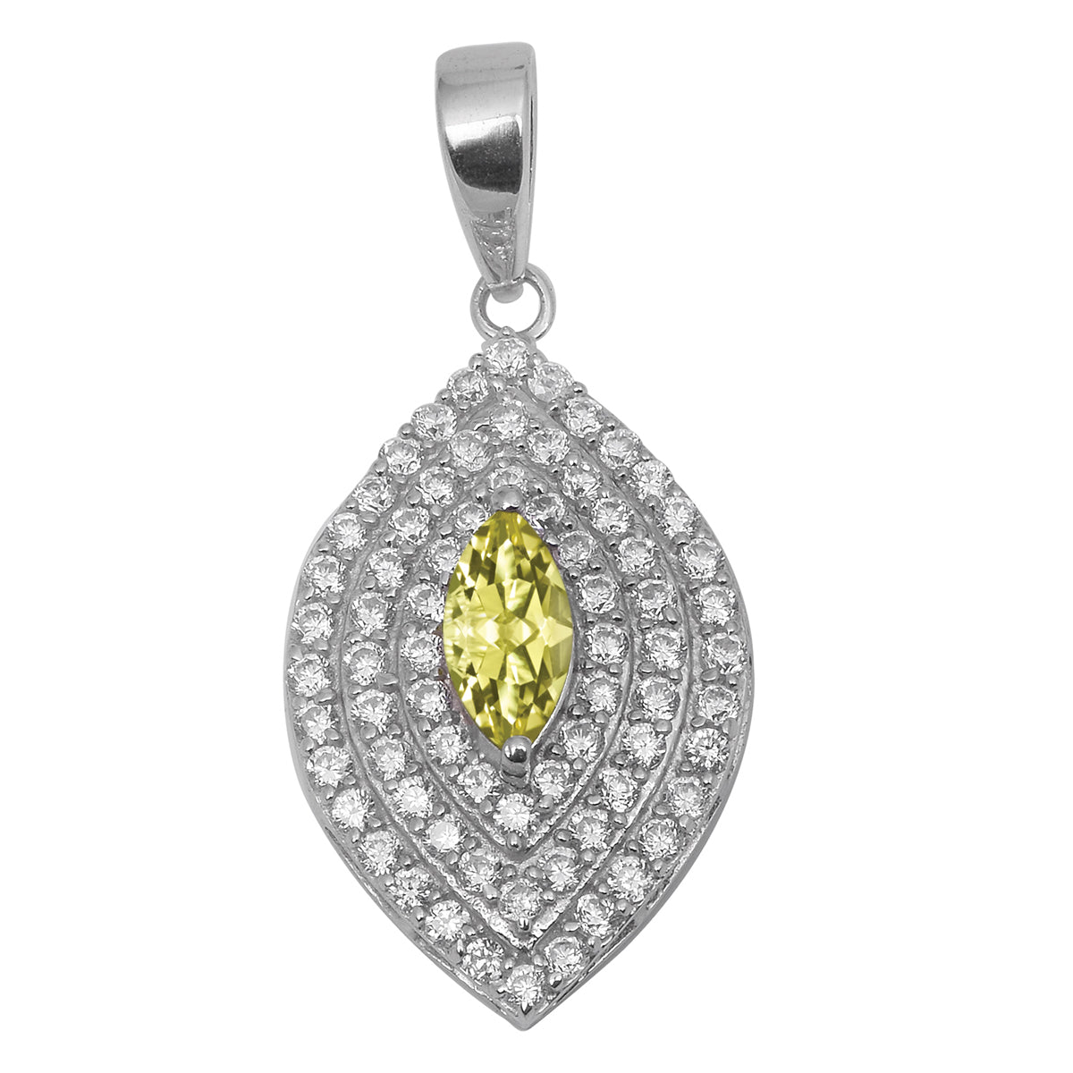 Marquise Art Deco Multi Choice Gemstone Pendant