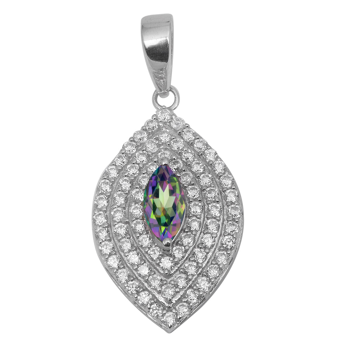 Marquise Art Deco Multi Choice Gemstone Pendant