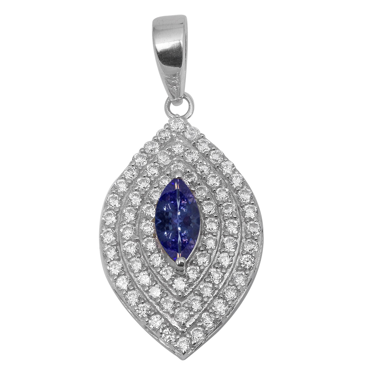Marquise Art Deco Multi Choice Gemstone Pendant