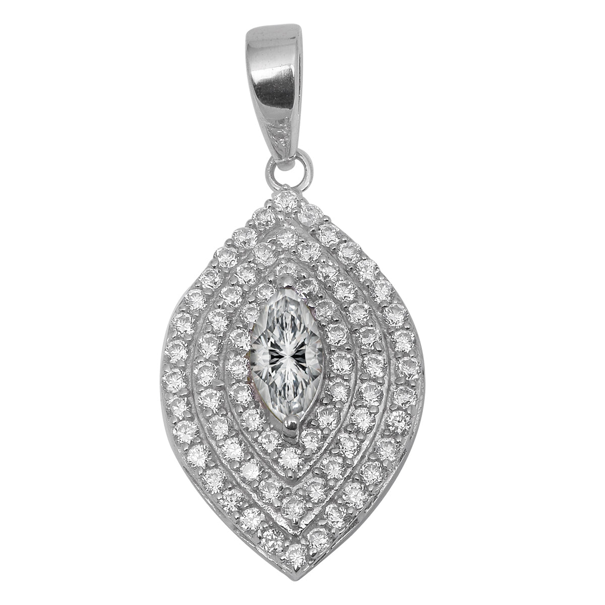 Marquise Art Deco Multi Choice Gemstone Pendant