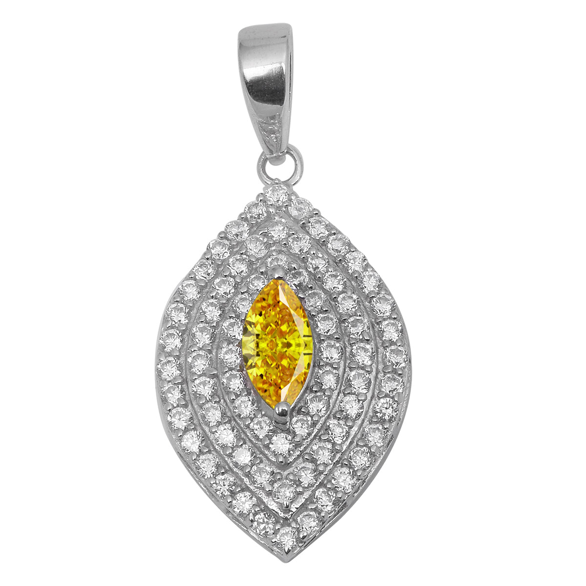 Marquise Art Deco Multi Choice Gemstone Pendant