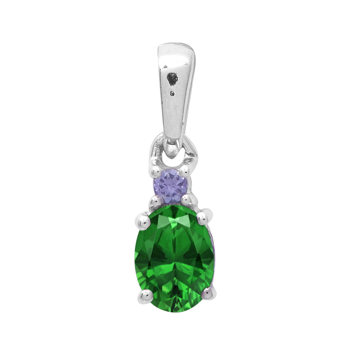 Art Deco Oval Cut Multi Choice Gemstone Pendant