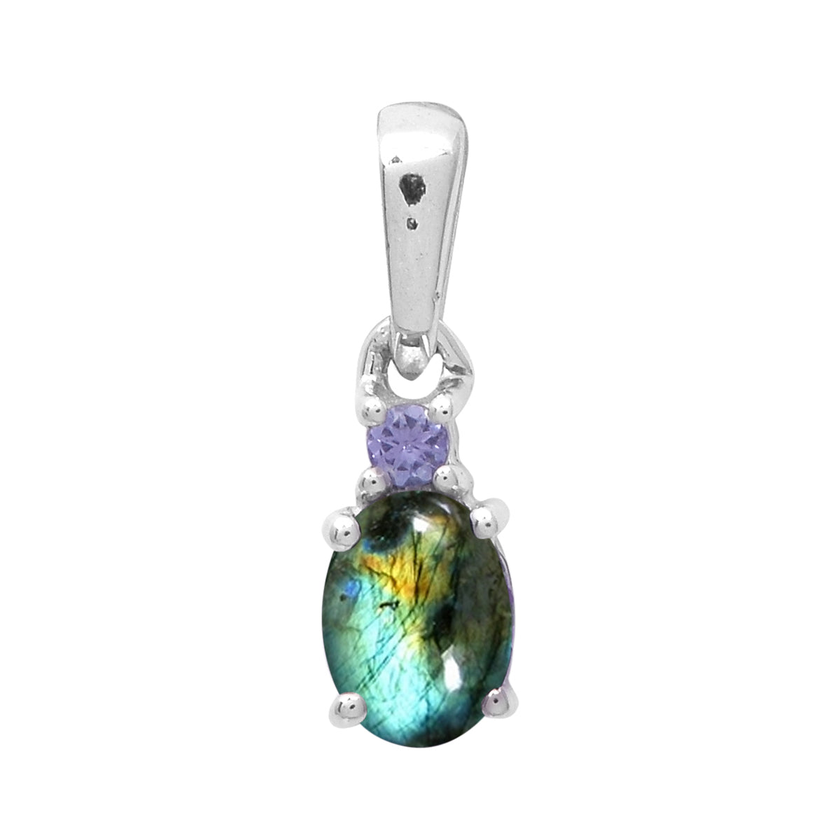 Art Deco Oval Cut Multi Choice Gemstone Pendant