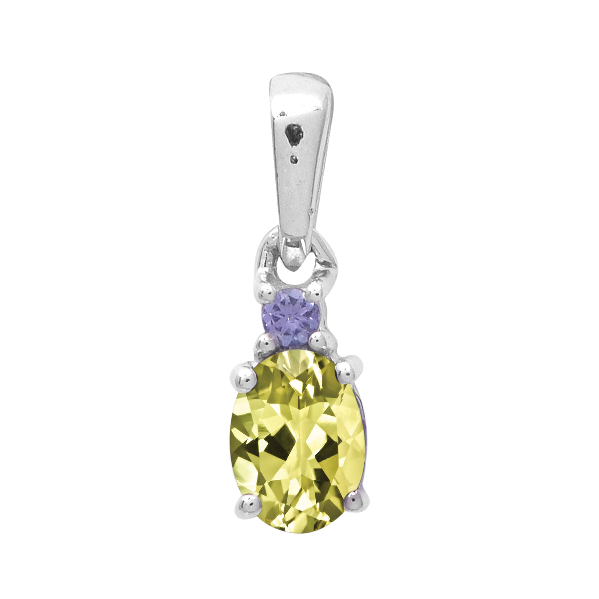 Art Deco Oval Cut Multi Choice Gemstone Pendant