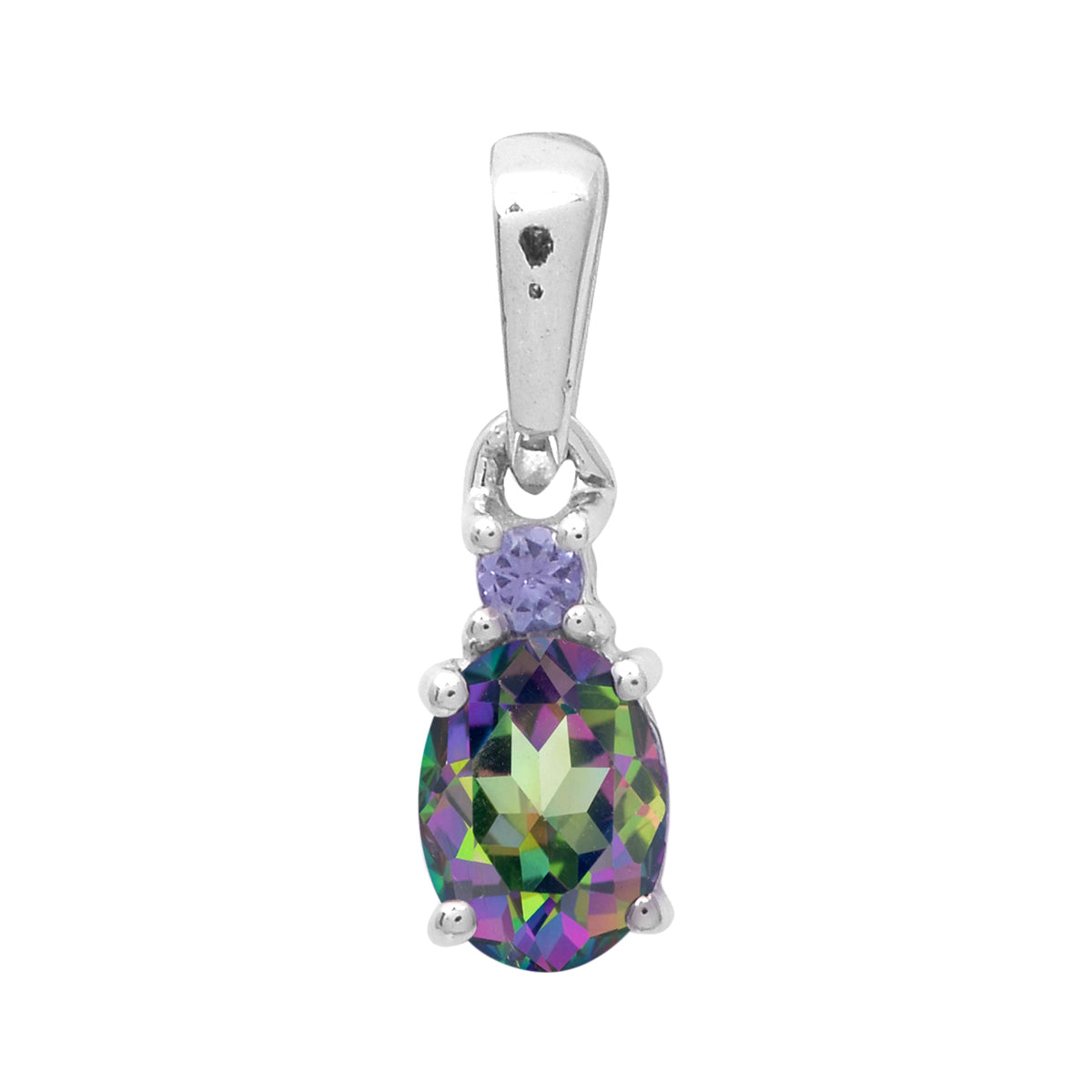 Art Deco Oval Cut Multi Choice Gemstone Pendant