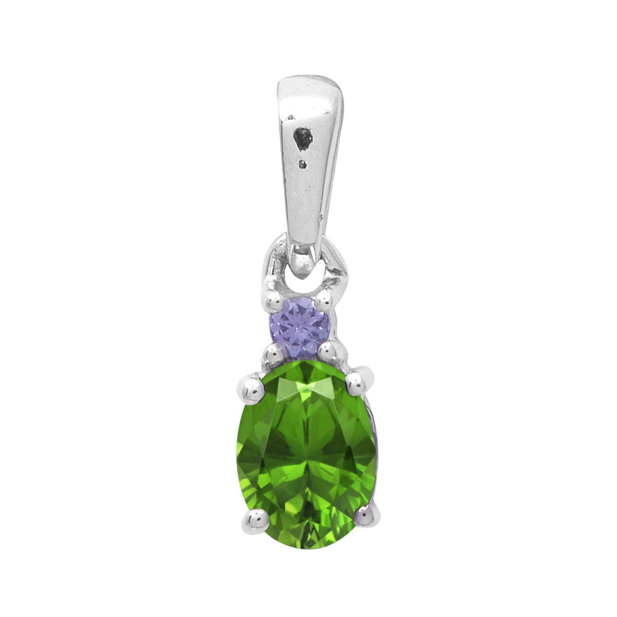 Art Deco Oval Cut Multi Choice Gemstone Pendant