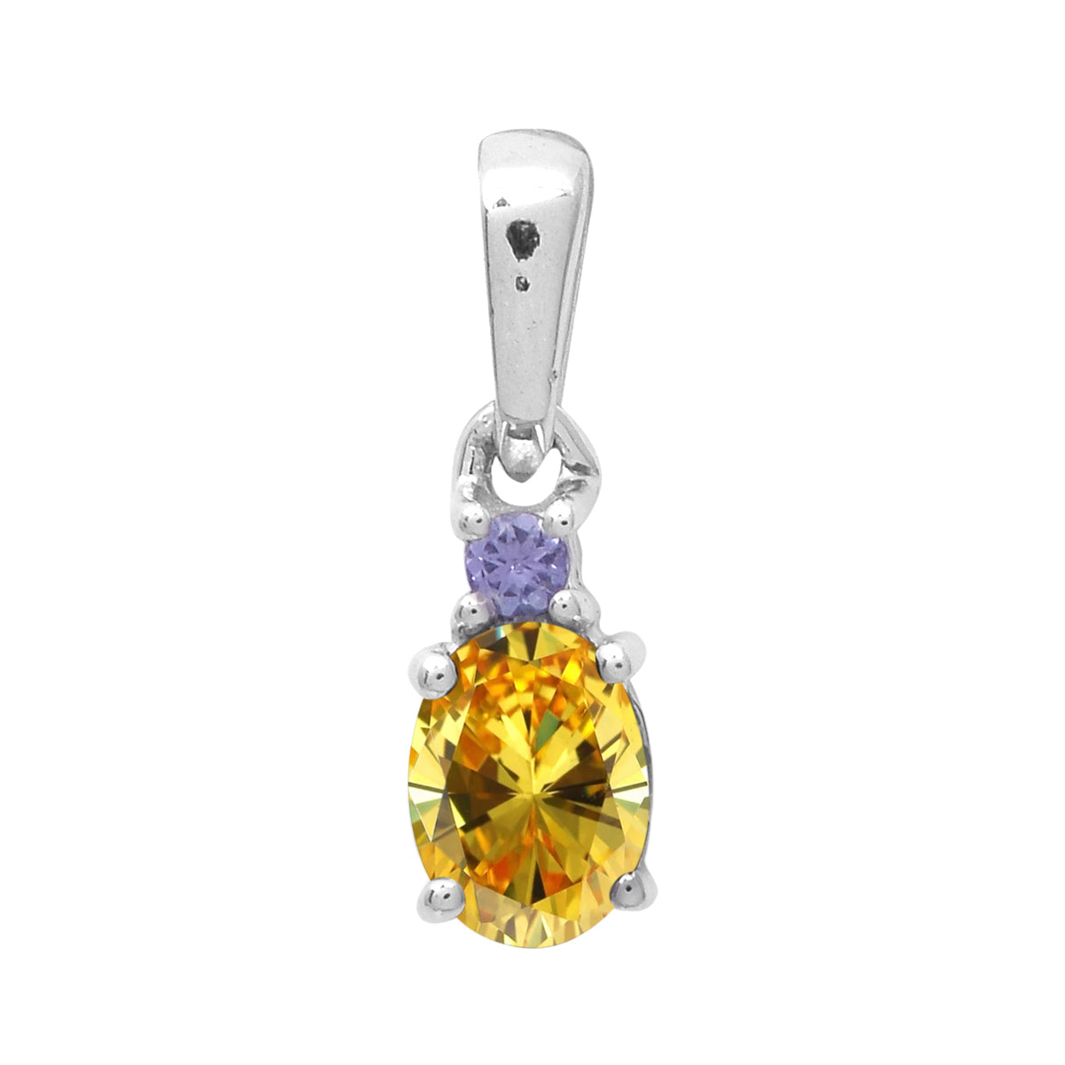 Art Deco Oval Cut Multi Choice Gemstone Pendant