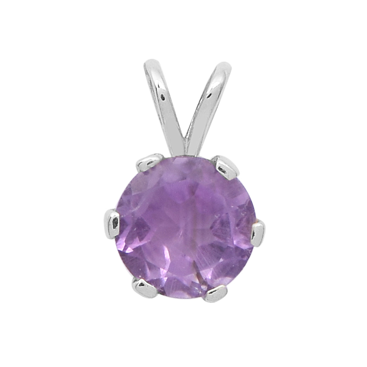 Multi-Stone Round Solitaire Pendant – Sterling Silver