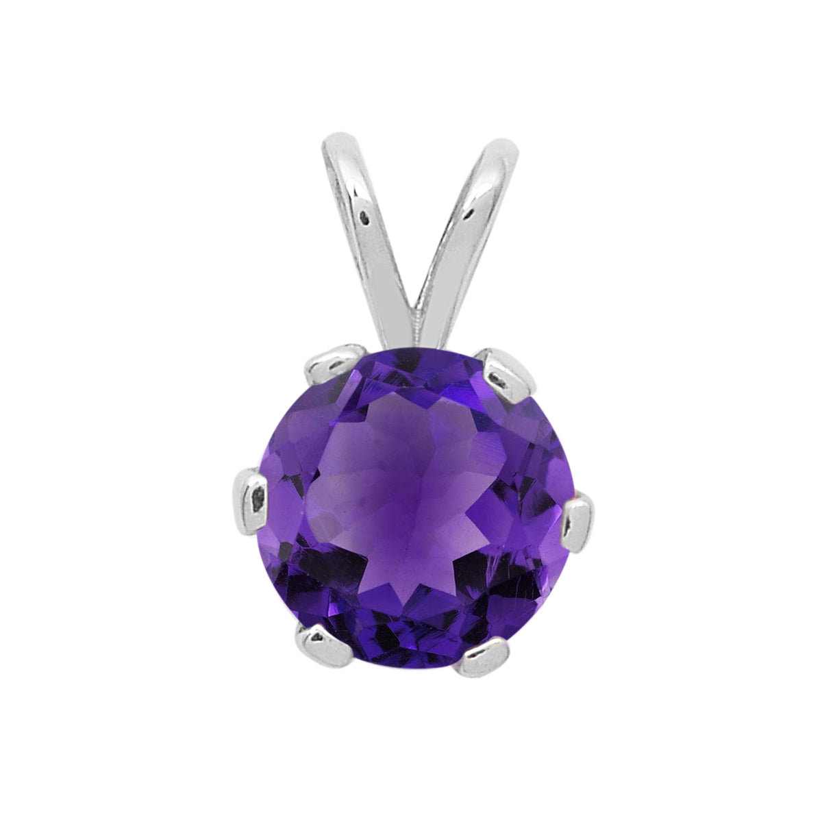Multi-Stone Round Solitaire Pendant – Sterling Silver