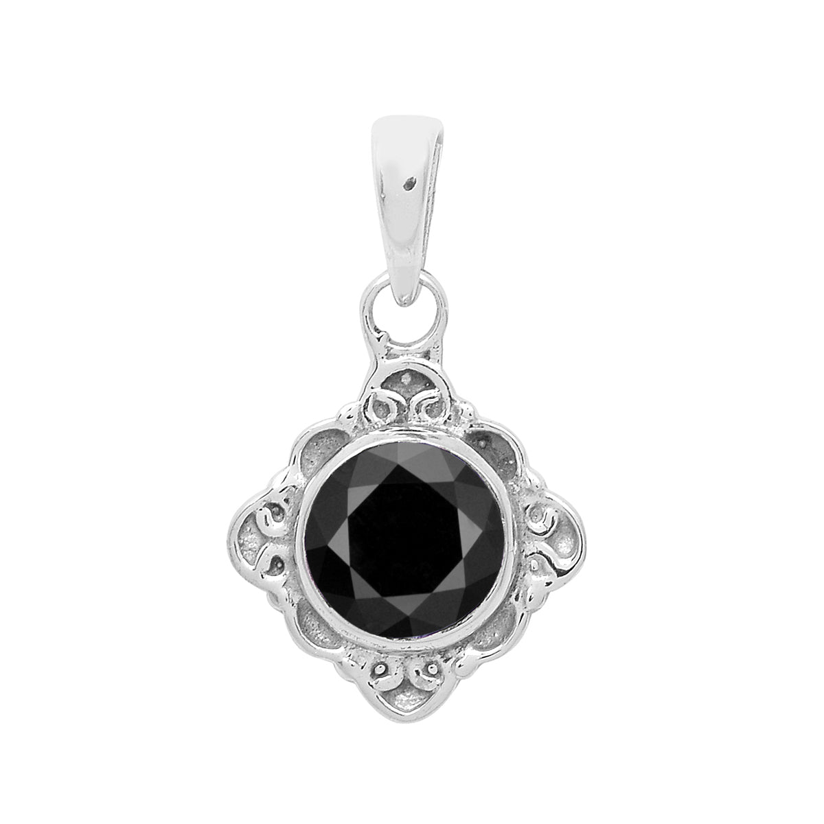 Multi-Stone Ornate Vintage Pendant –  Sterling Silver