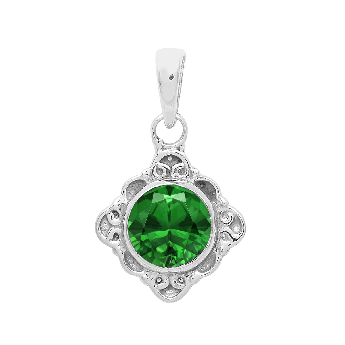 Multi-Stone Ornate Vintage Pendant –  Sterling Silver