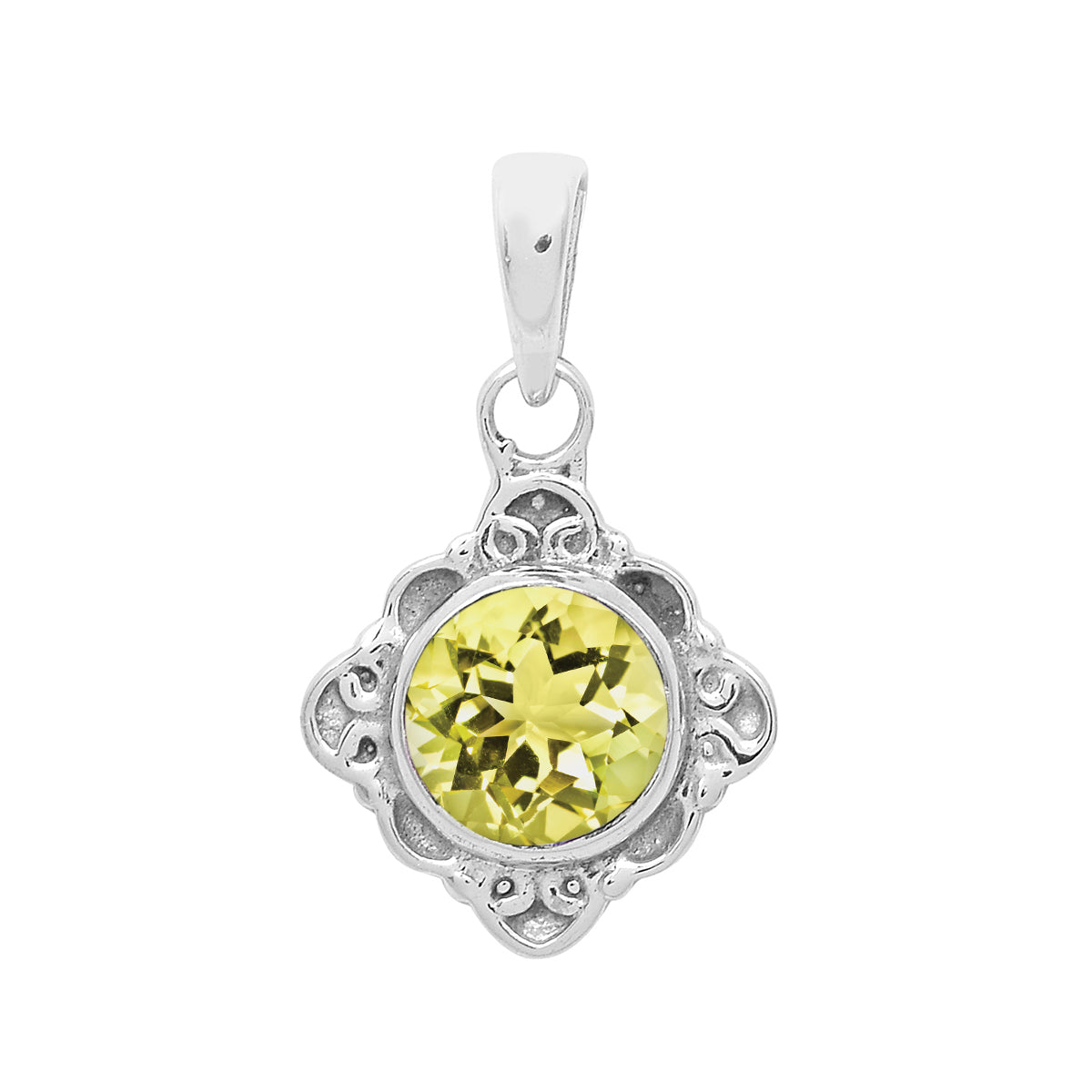 Multi-Stone Ornate Vintage Pendant –  Sterling Silver