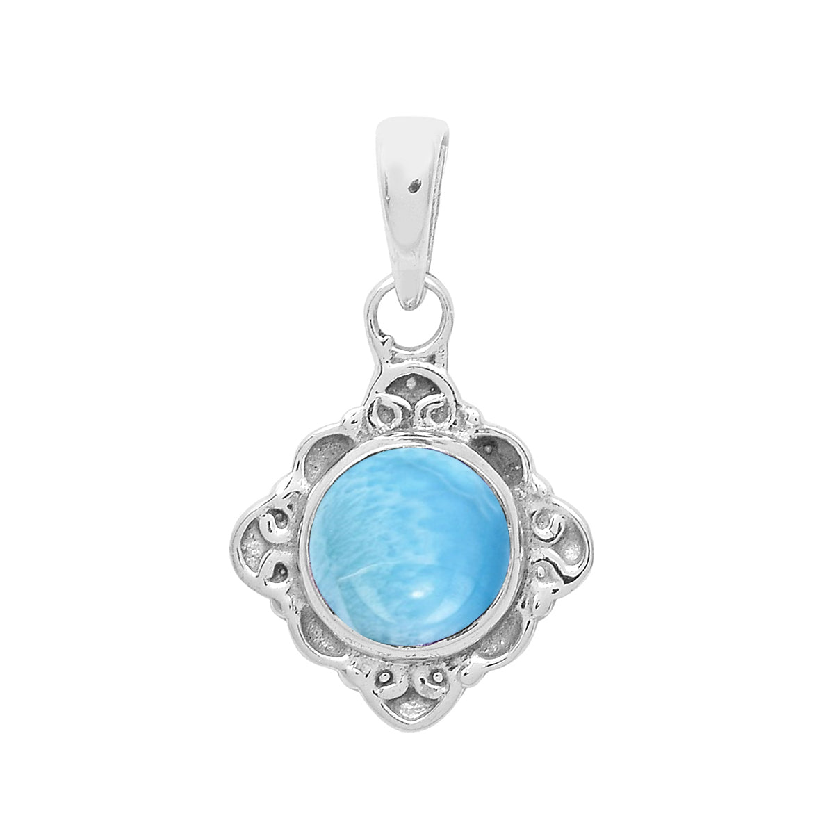 Multi-Stone Ornate Vintage Pendant –  Sterling Silver