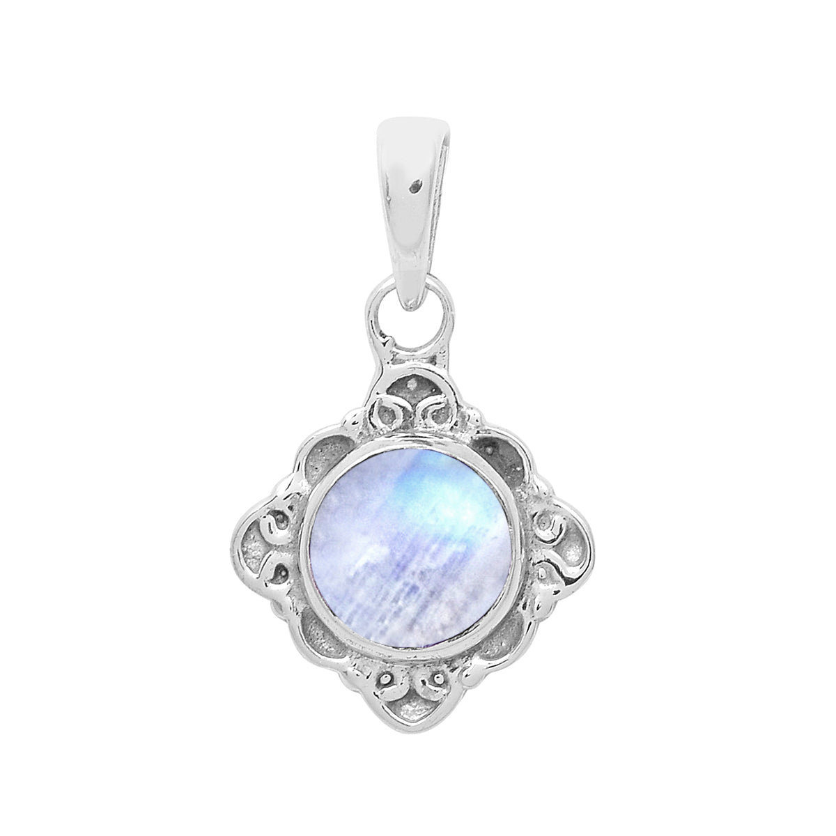 Multi-Stone Ornate Vintage Pendant –  Sterling Silver