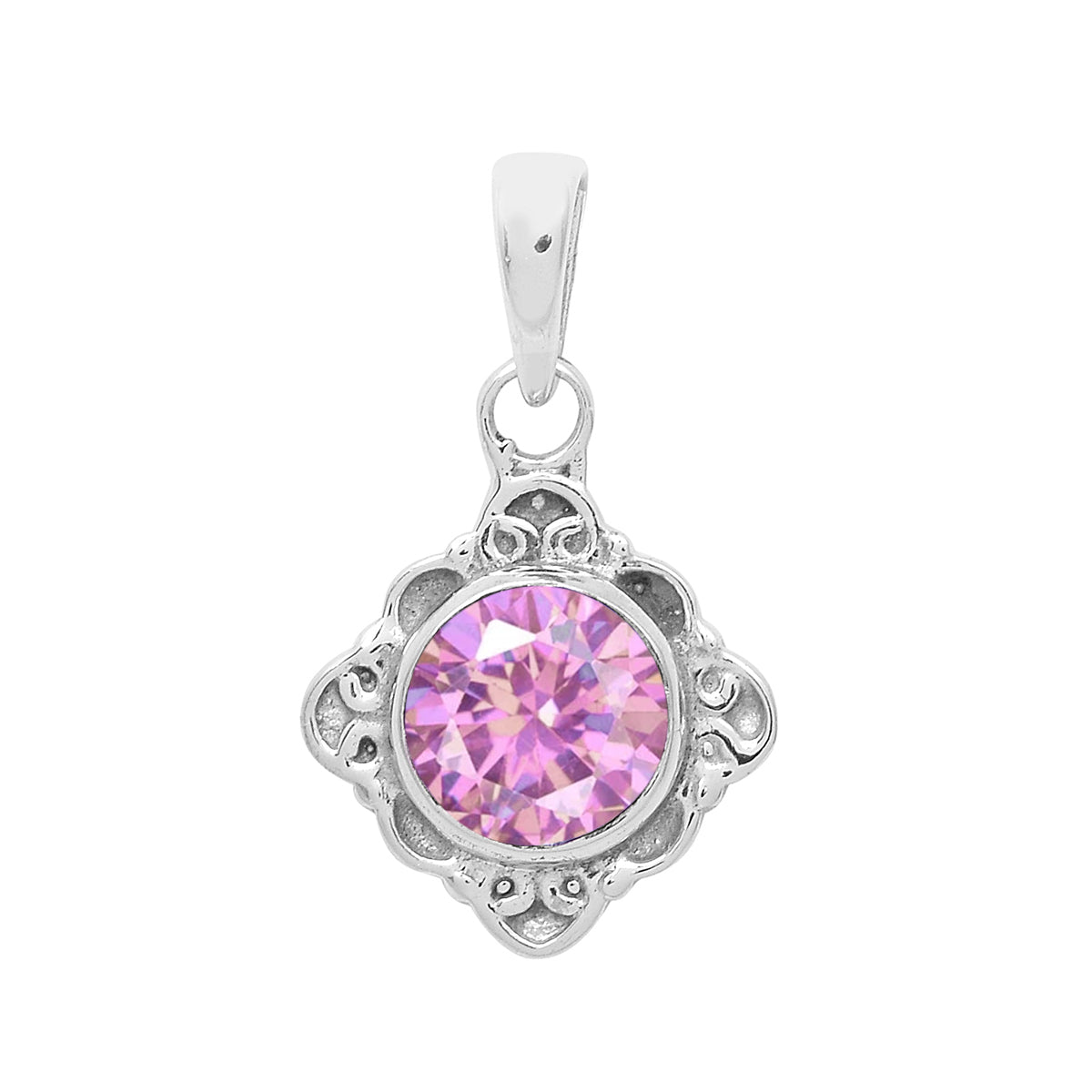 Multi-Stone Ornate Vintage Pendant –  Sterling Silver