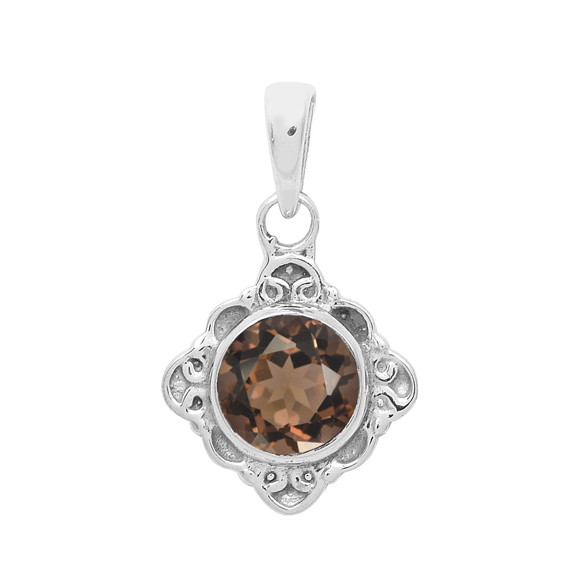 Multi-Stone Ornate Vintage Pendant –  Sterling Silver