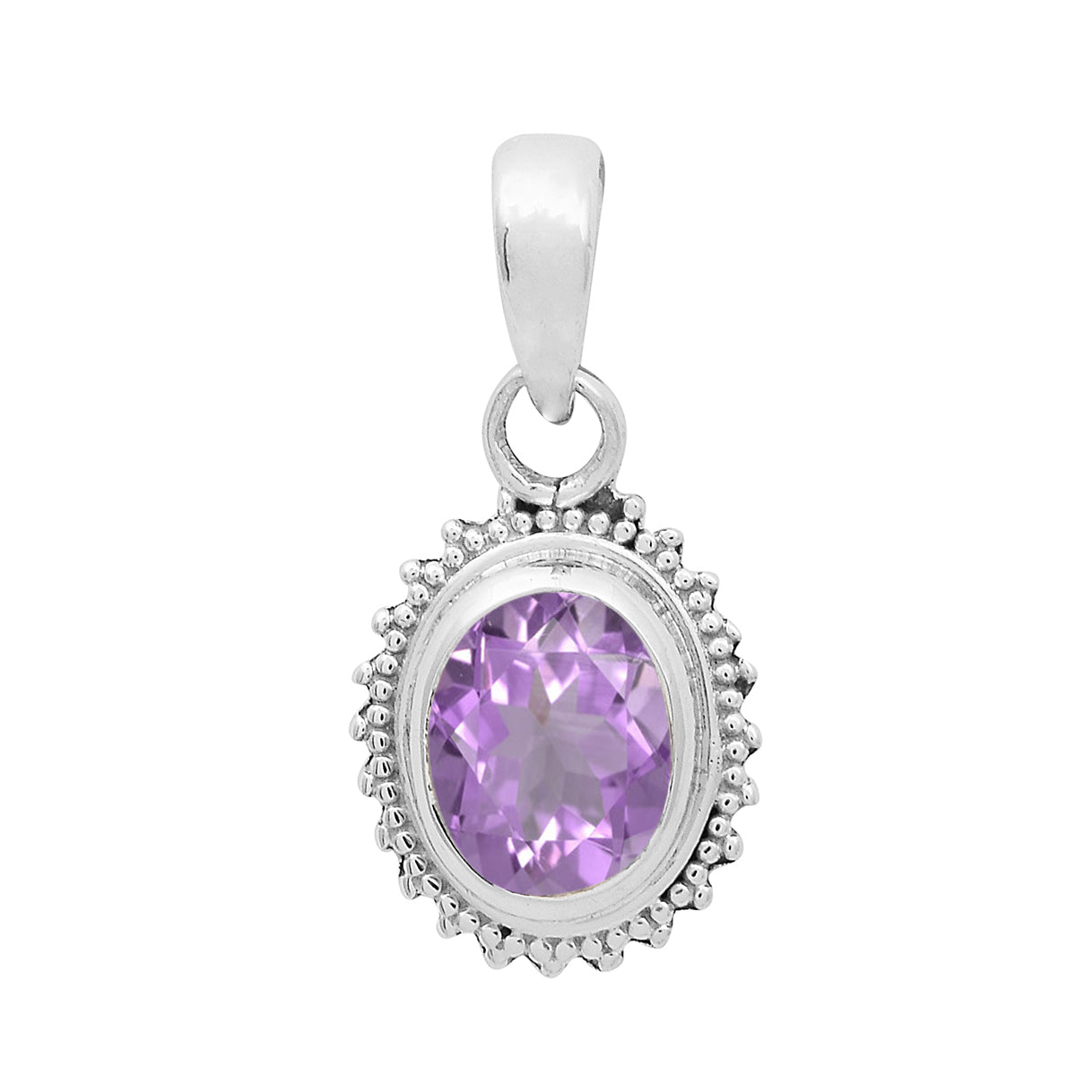 Multi-Stone Vintage Beaded Pendant – Sterling Silver