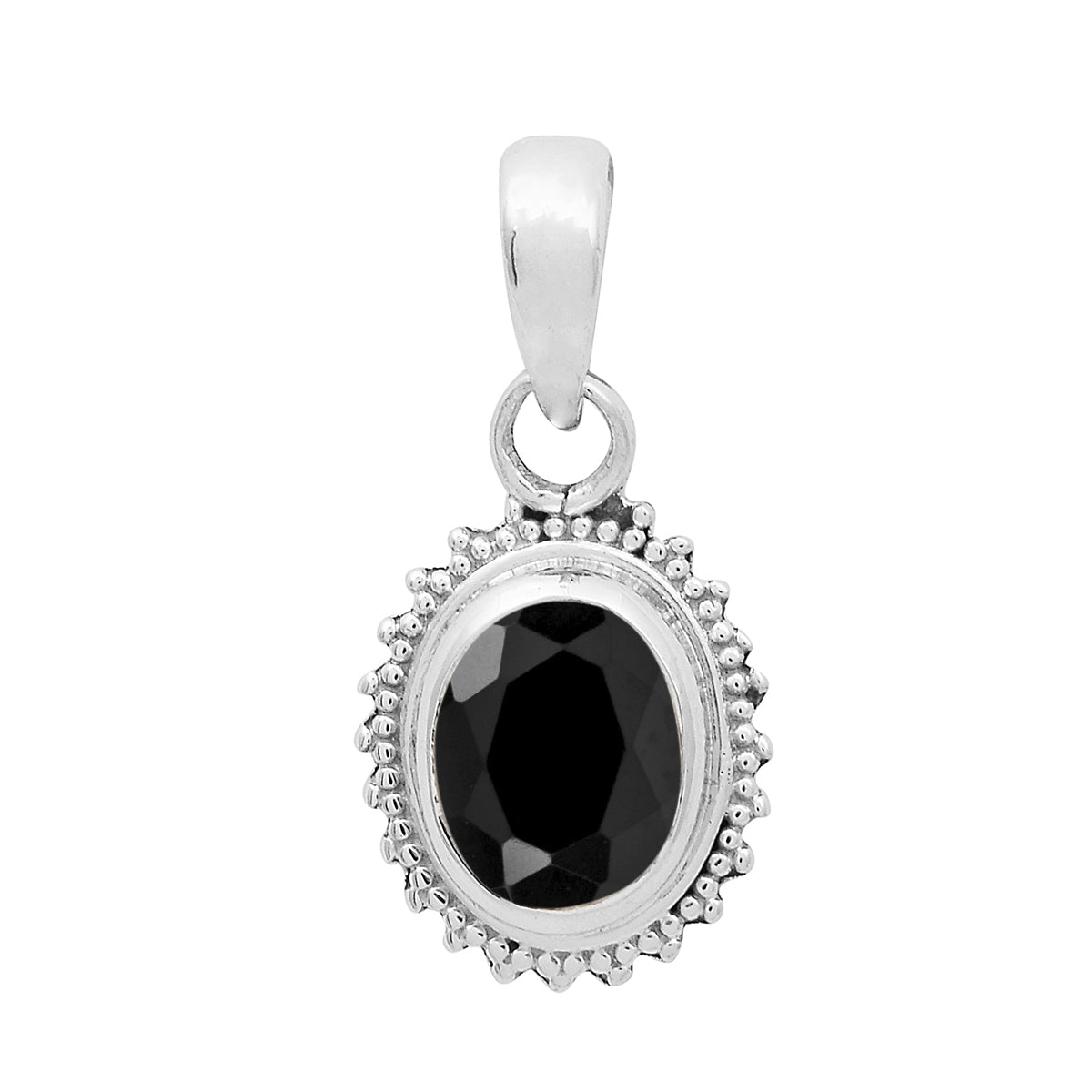 Multi-Stone Vintage Beaded Pendant – Sterling Silver
