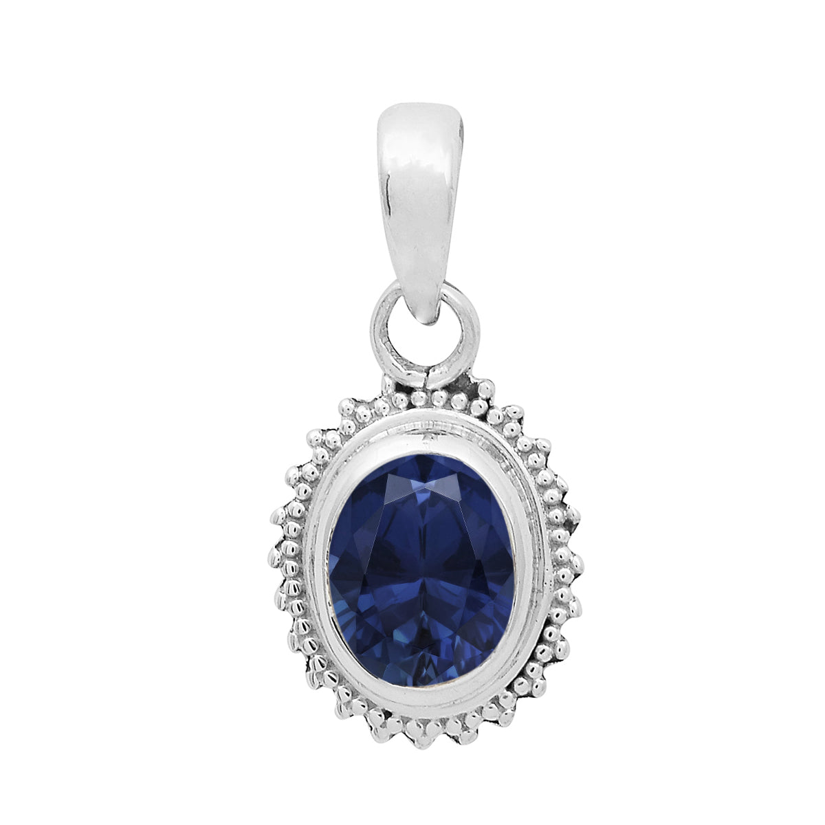 Multi-Stone Vintage Beaded Pendant – Sterling Silver