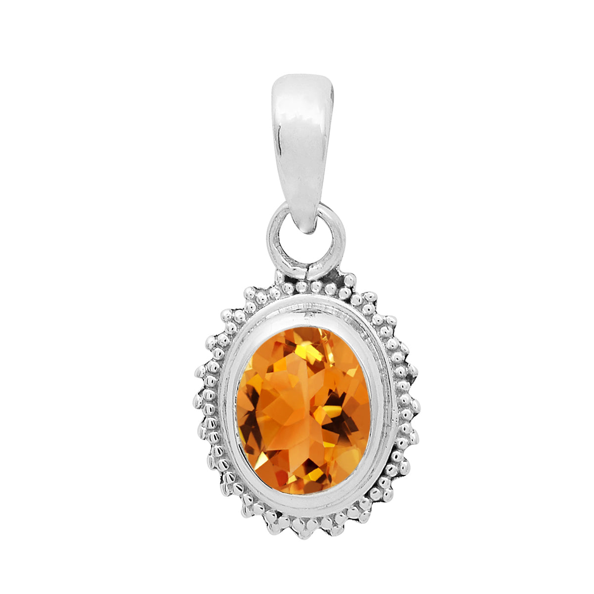 Multi-Stone Vintage Beaded Pendant – Sterling Silver
