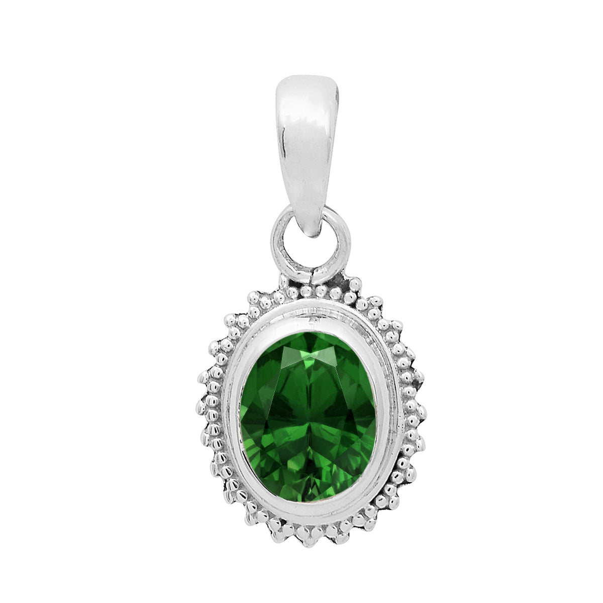 Multi-Stone Vintage Beaded Pendant – Sterling Silver