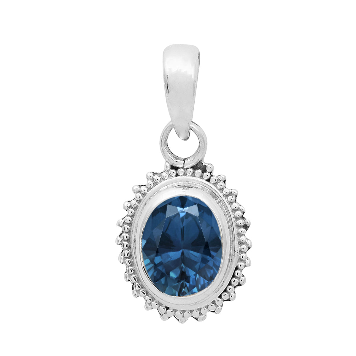Multi-Stone Vintage Beaded Pendant – Sterling Silver