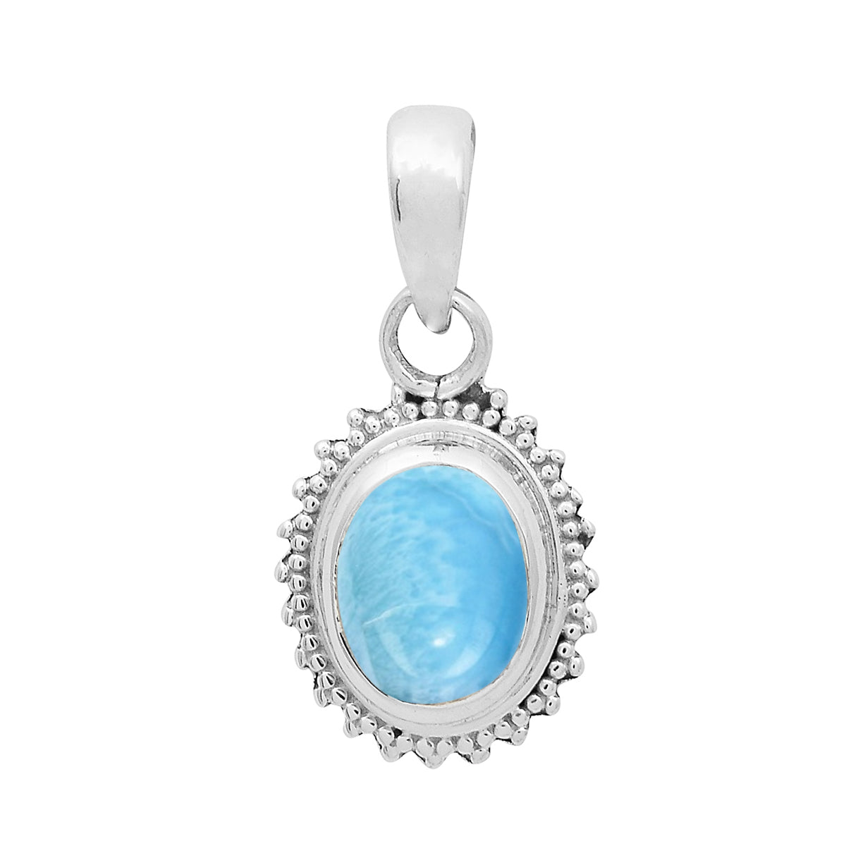 Multi-Stone Vintage Beaded Pendant – Sterling Silver