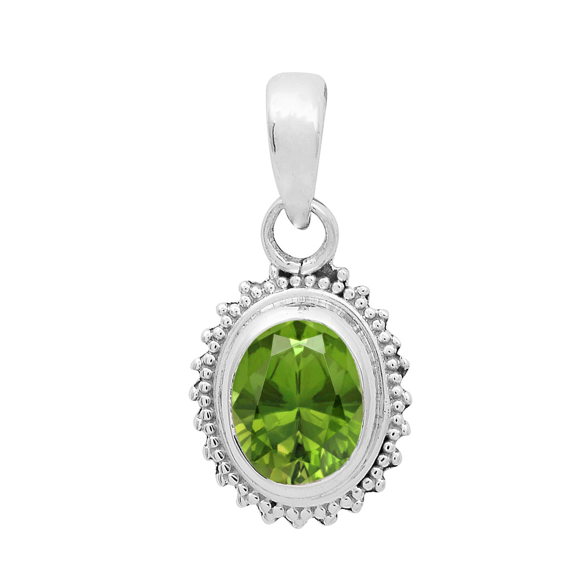 Multi-Stone Vintage Beaded Pendant – Sterling Silver