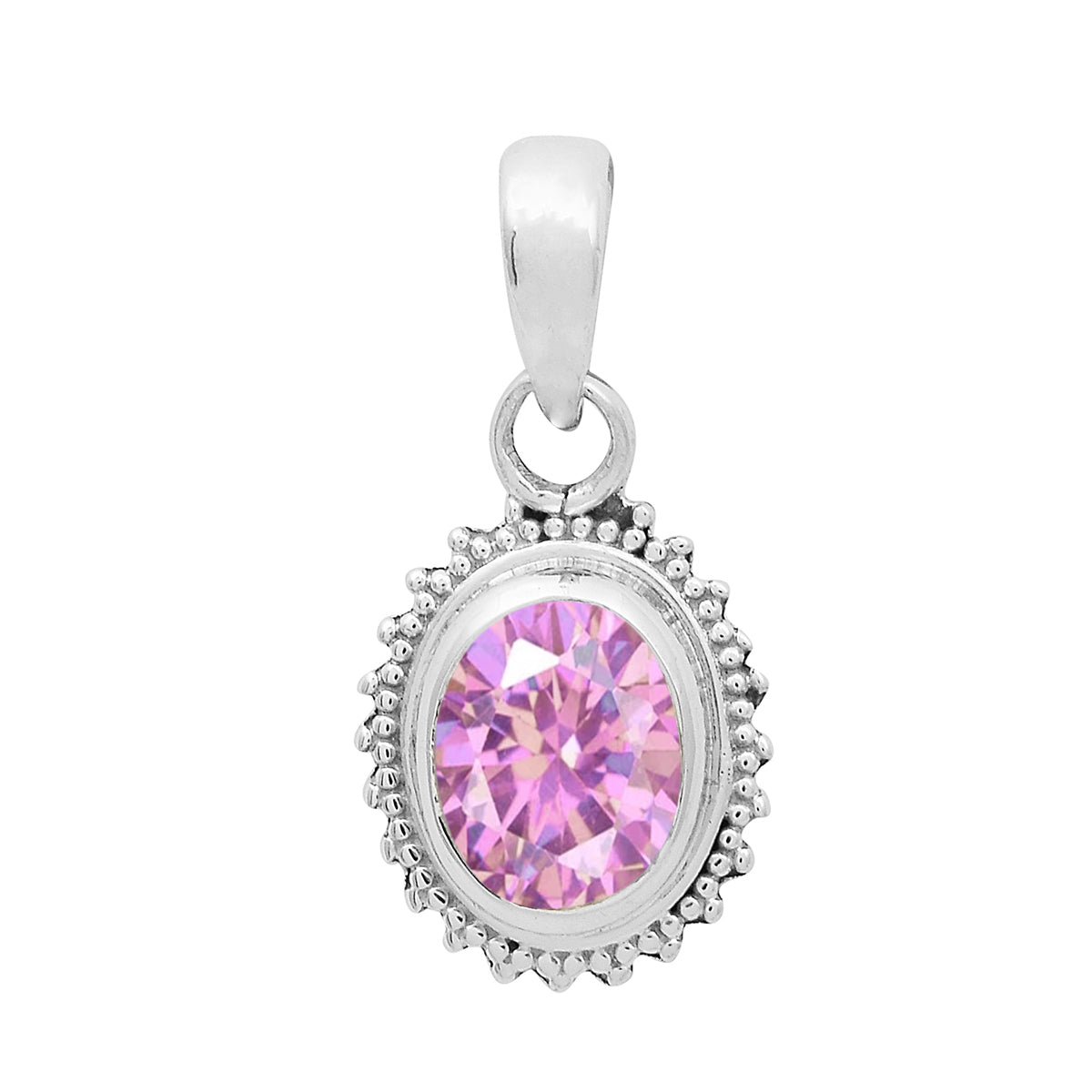 Multi-Stone Vintage Beaded Pendant – Sterling Silver