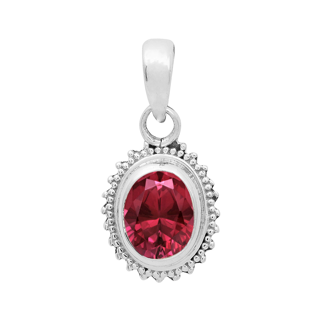 Multi-Stone Vintage Beaded Pendant – Sterling Silver